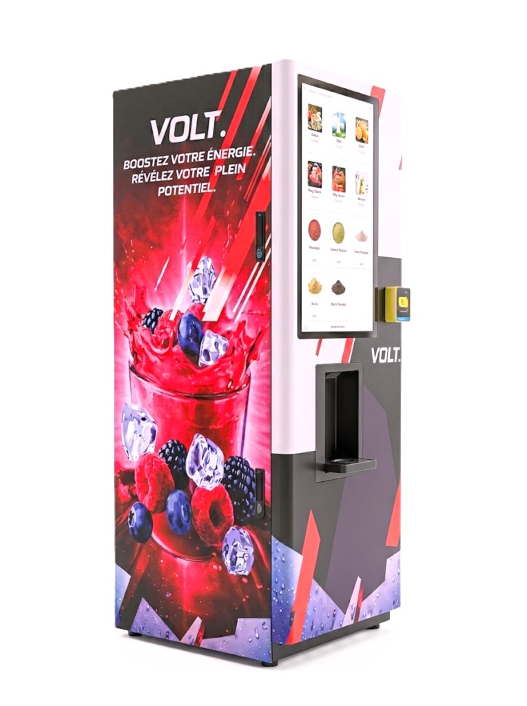 Station VOLT. — écran tactile et sélection de boissons en 9 secondes